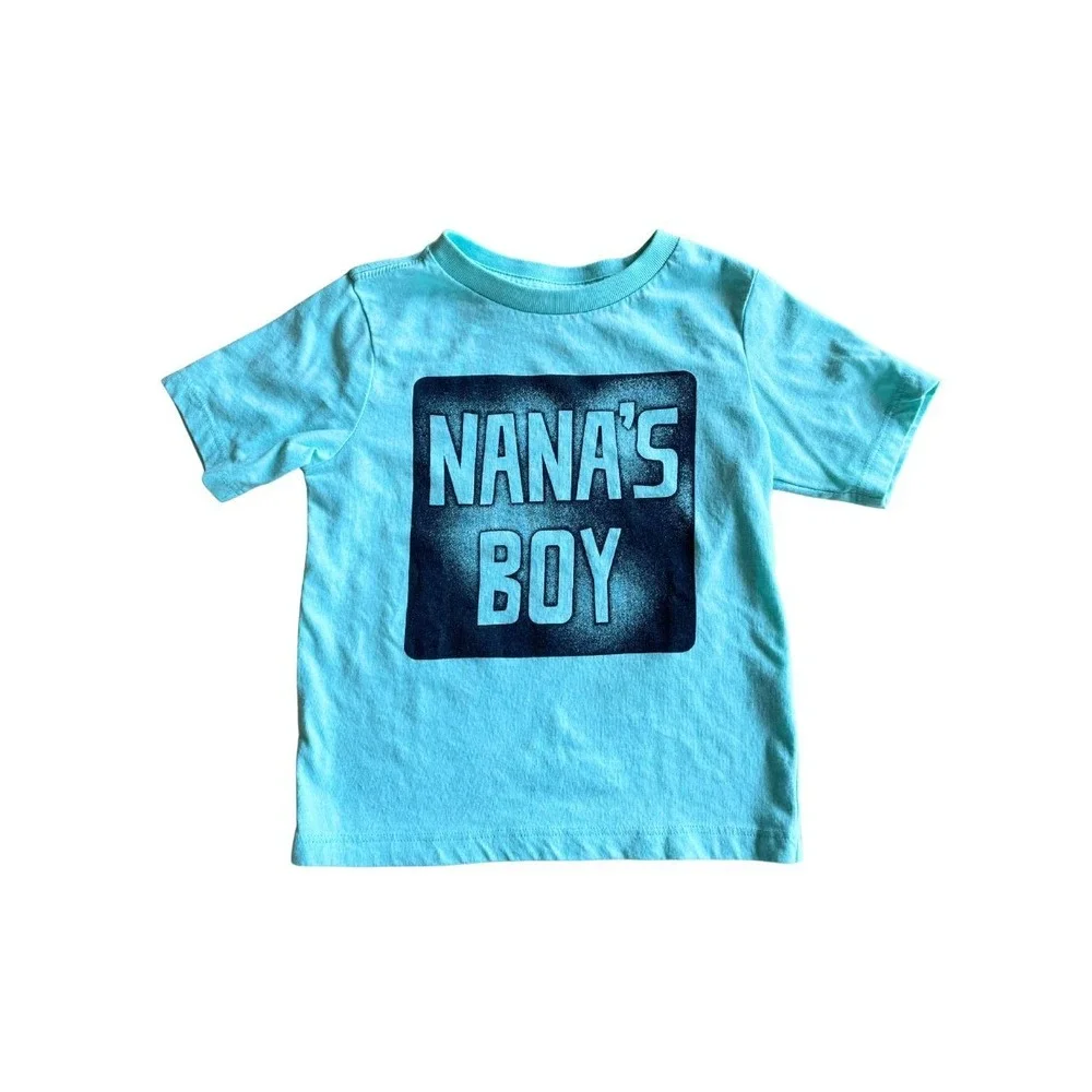 The Children's Place Nana Nana's Boy Graphic T-Shirt Aqua Blue Toddler 2T